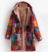 BEDRUCKTE DAMEN FLEECEJACKE MIT KAPUZE